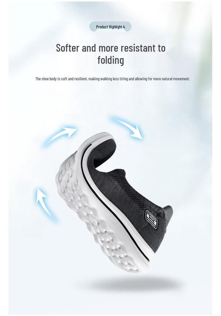 Women's Slip-On Fly-Knit Soft Sole Shoes for Middle-Aged and Elderly