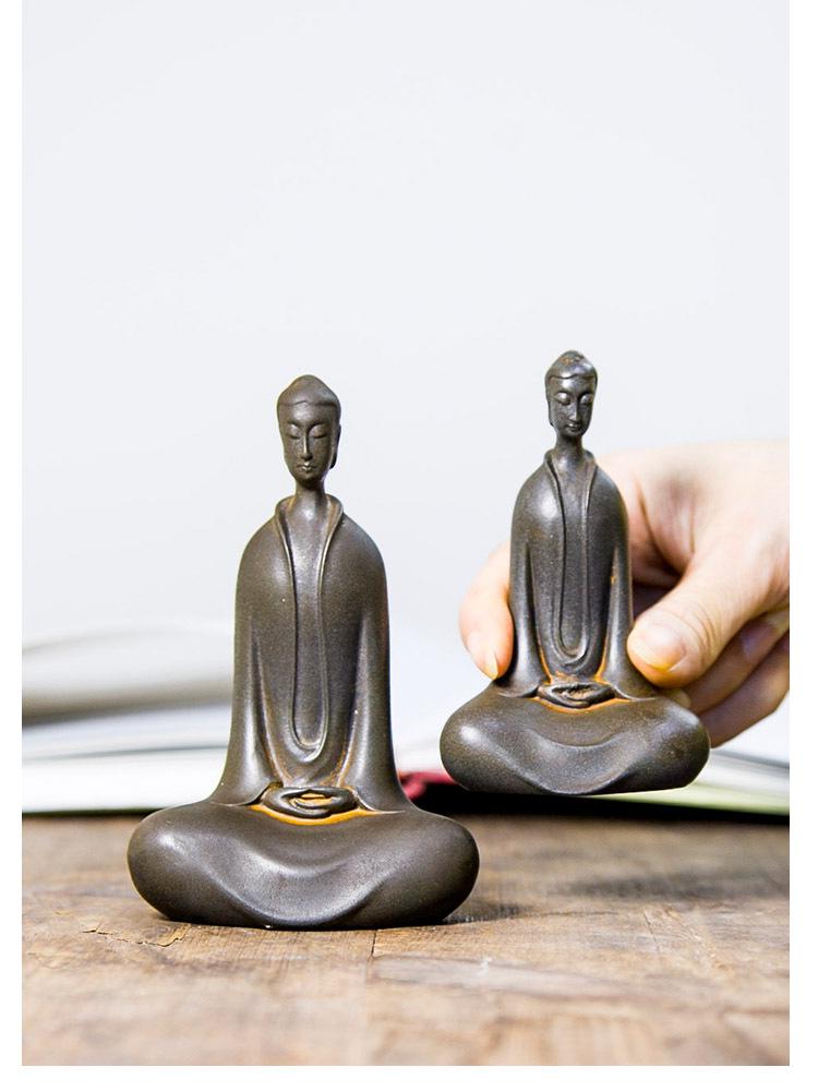 Zen Northern Wei Buddha Resin Statue: Handmade Chinese-Style Decor for Living Room