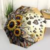 1pc Sunflower Hearts Automatic Open/close Umbrella, 8-Rib Sturdy Structure, Portable Travel Umbrella, Parties, Everyday Usel058