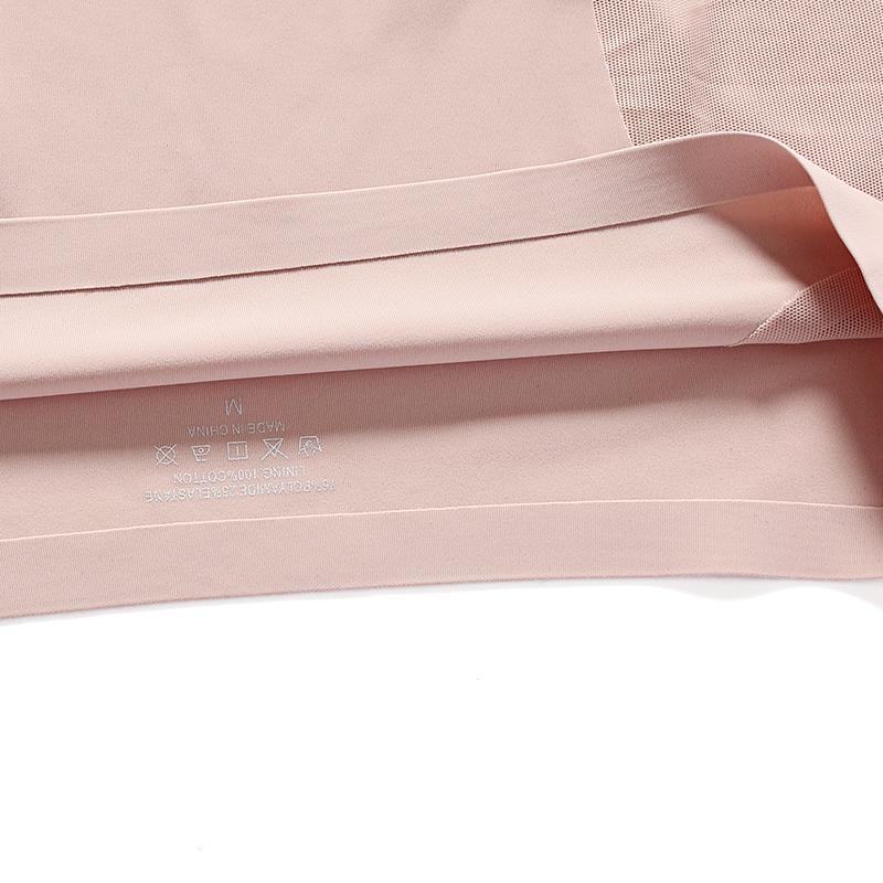 CINOON Women's Sexy Mid-rise Briefs Ice Silk Mesh Spliced Underpant Solid Color Seamless Breathable Underwear