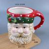 European and American Creative Reverse Buckle Hand-painted Ceramic Santa Claus Water Cup Relief Christmas Decoration Cup