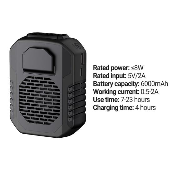 Cooling Fan Multi-purpose Rechargeable Summer Outdoor Strong Wind Neckband Hanging Waist Portable Fan