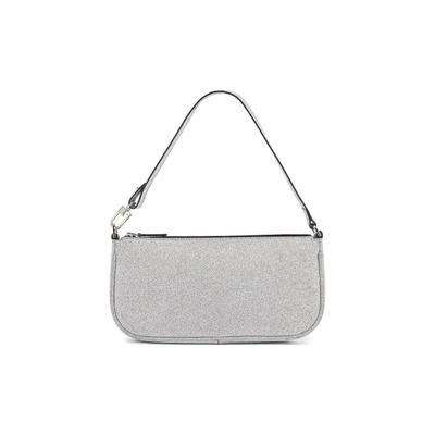 By Far Rachel Unifarbene Glänzende Reißverschluss Leder Handtasche Damenhandtaschen Silber 19PFRCLSSVXMED