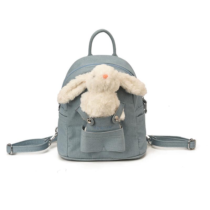 2025 Autumn and Winter New Trend Fashion Versatile Denim Cartoon Backpack Women Travel Cute Rabbit Backpack