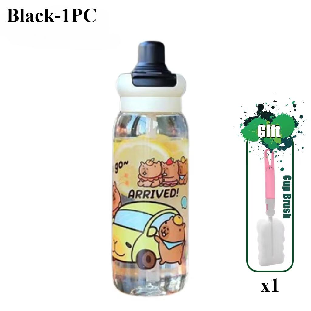 

1/3/5PCS Capybara Cartoon 750ml Portable Large-capacity Water Bottle Sports Straw Cups Student Plastic Water Cups Water Bottle