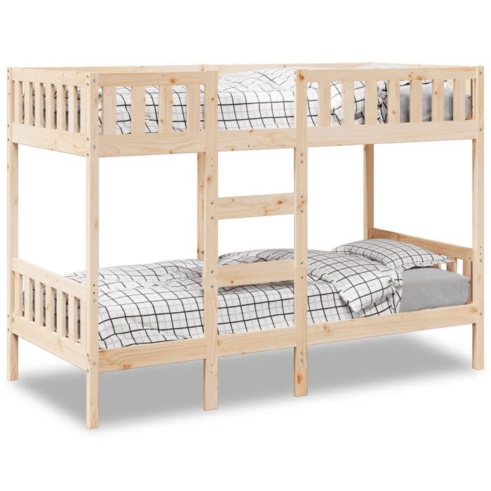 VidaXL Bunk Bed 80x200 Cm Solid Pine Wood, Low Bunk Bed Frame, Bedroom Furniture, Bed Frame 3308598