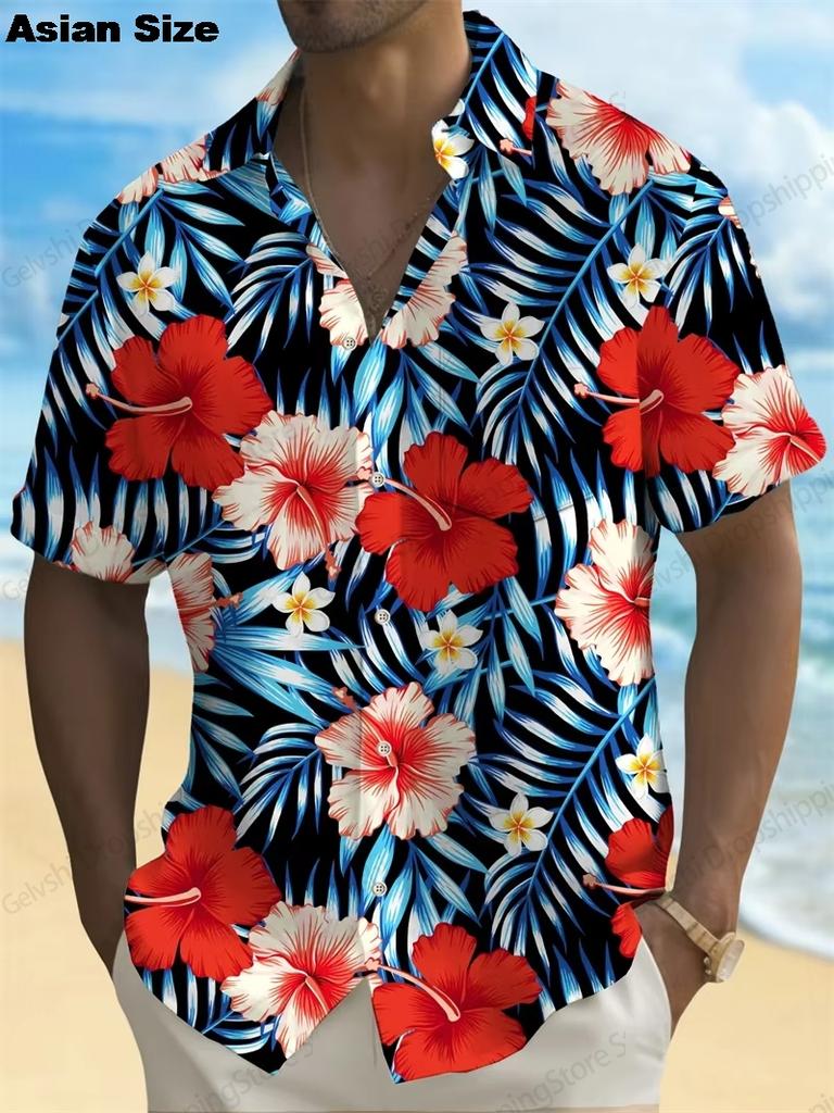 2025 Moon Star Hawaiian Shirt Men Women Fashion Casual Hawaiian Sea Shirts Short Sleeve Button Blouse Festive Holiday Tops