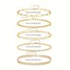 Creative Adjustable Bohemian Style Bangle Trendy Vintage Shining Bracelet Set Hand Chain 5Pcs Set Bangle Women/Men
