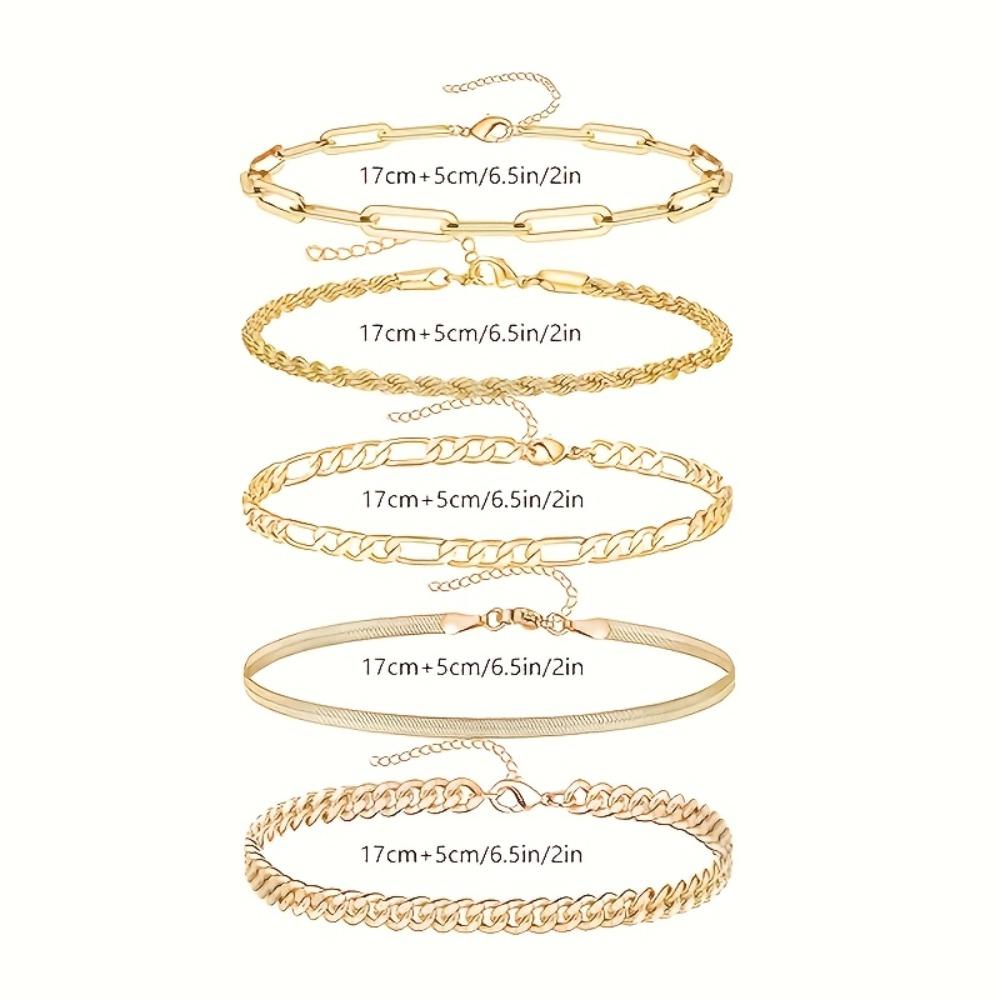 Creative Adjustable Bohemian Style Bangle Trendy Vintage Shining Bracelet Set Hand Chain 5Pcs Set Bangle Women/Men
