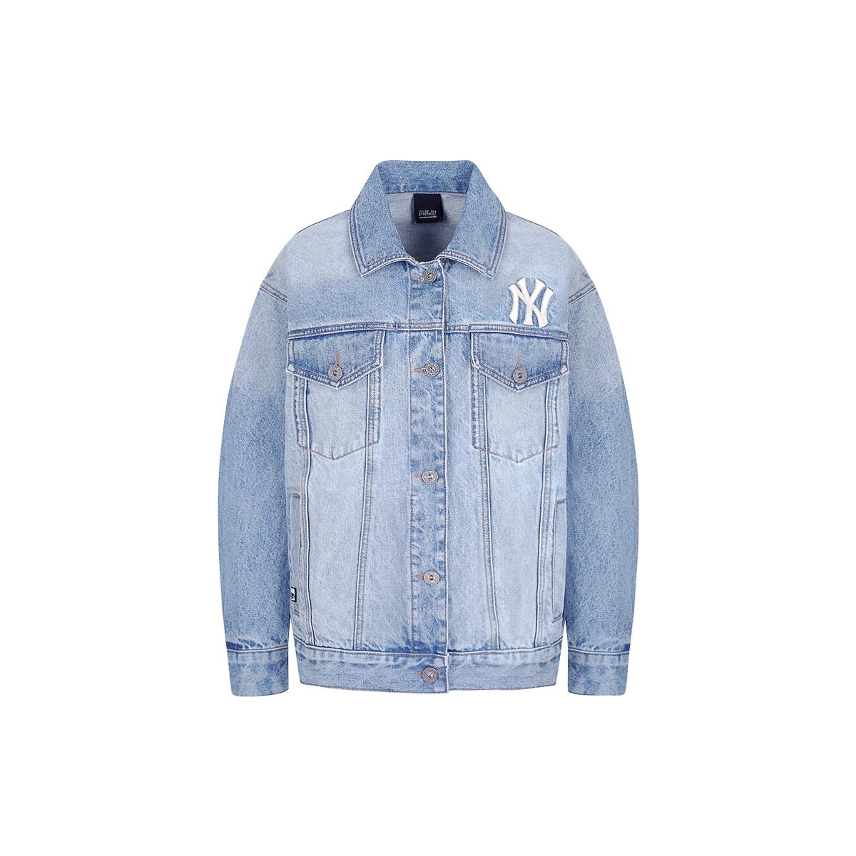 MLB Base Logo Denim Jacket Unisex Blue 31JPN2011-50U XXS