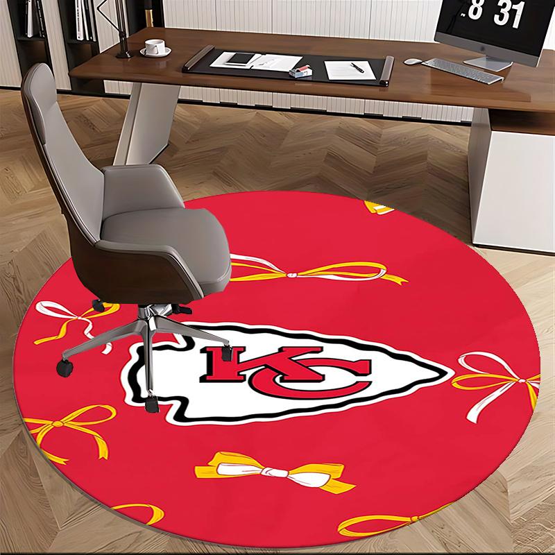 Kansas City Chiefs,NFL Logo Chair Mat Round Rug Office Carpet, Non Slip, Suitable for Living Rooms, Bedrooms Decor.1205341a