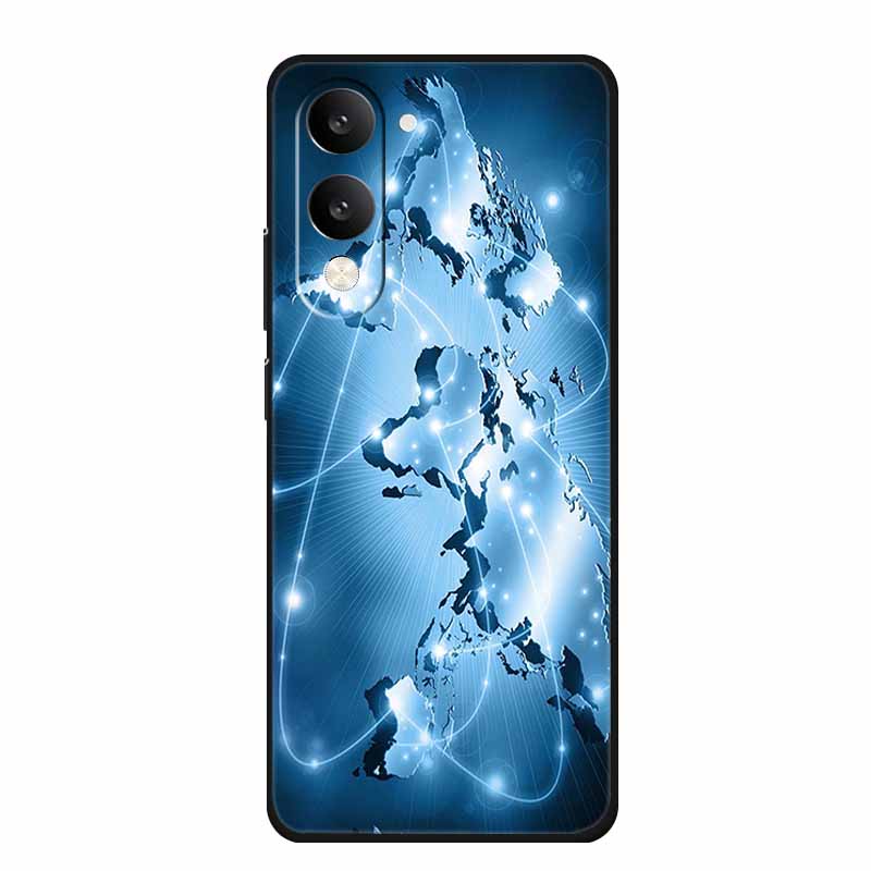 For Vivo Y29T Y29s Case Y 29 T S Coque Flowers Black Silicone Soft Back Cover For Vivo Y19s GT 5G iQOO Z10 Lite Phone Case Funda