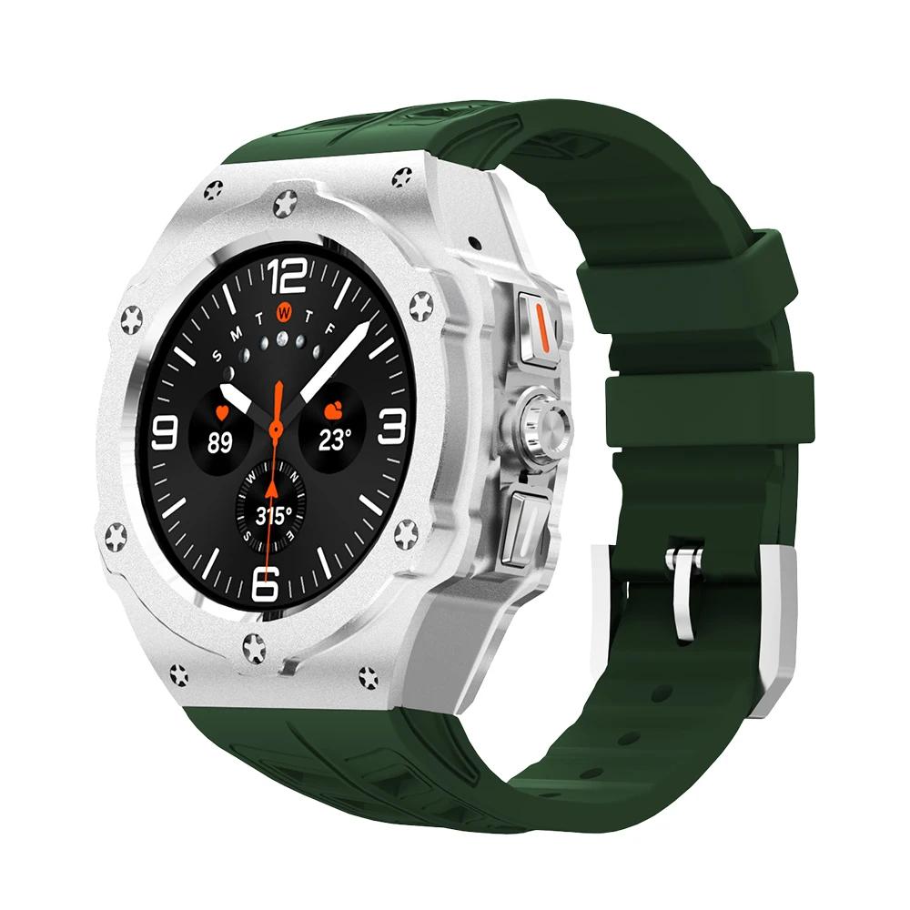 Kit de Modificação de Metal de Luxo para Samsung Galaxy Watch Ultra 47mm Caixa de Carbono Pulseira de Borracha Acessório DIY para Galaxy Watch 7 Ultra