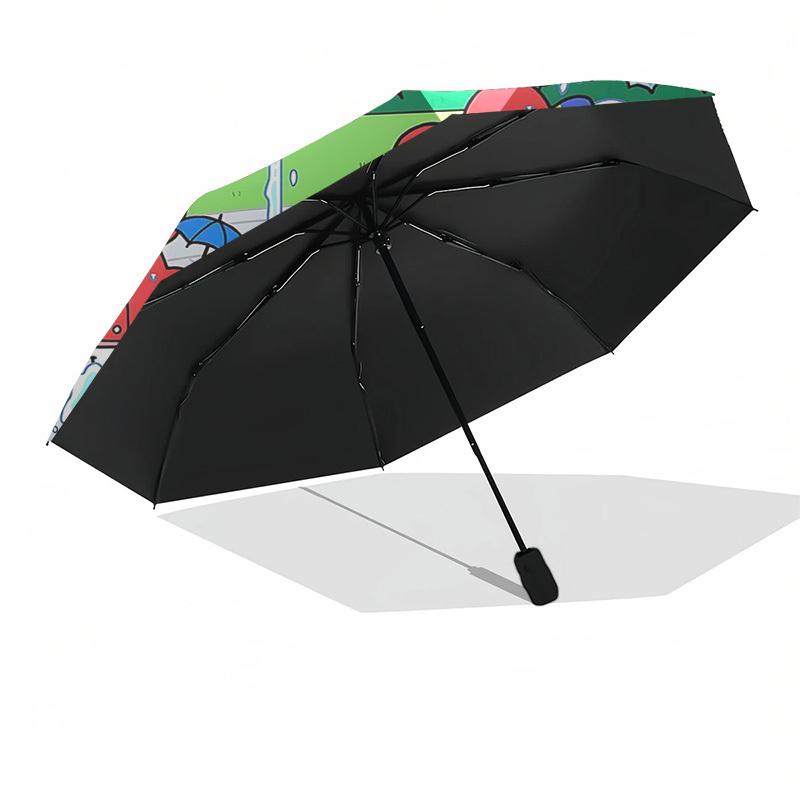 1pc Outdoor Umbrella with BT21 Characters - Automatic Opening/Closing, Portable 3-Fold Design, 8-Bone Iron Frame - Perfect Gift for Fans, Travele