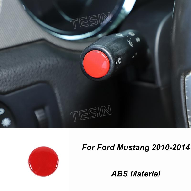 TESIN Car Red Interior Decoration Cover Stickers For Ford Mustang 2009 2010 2011 2012 2013 2014 Exterior Accessories Car