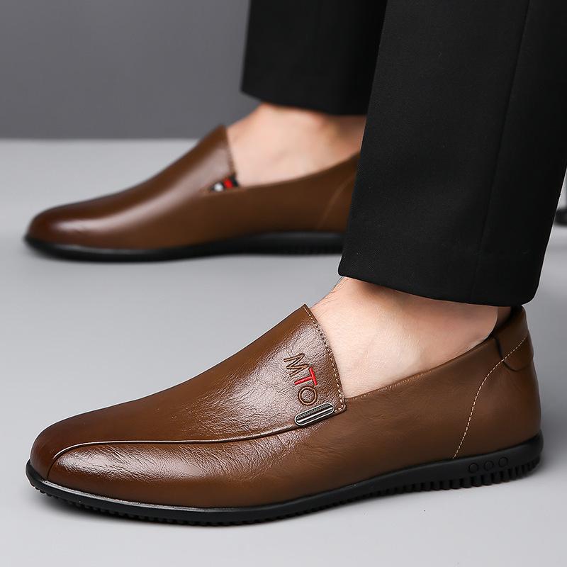 Factory men's shoes new Doudou shoes men's breathable casual leather shoes men's shoes soft leather soft sole non-slip driving shoes