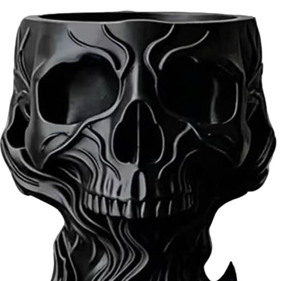 Small Item Storage Bowl 3D Printed Gothic Skull Decorative Catchall Bowl, Holder for Key Unique Entryway Coin Jewelry, Dark Art Desktop Ornament Home