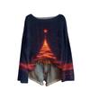 Ladies' Fashionable Casual Long Sleeved Christmas Printed Round Neck Knitted Yarn