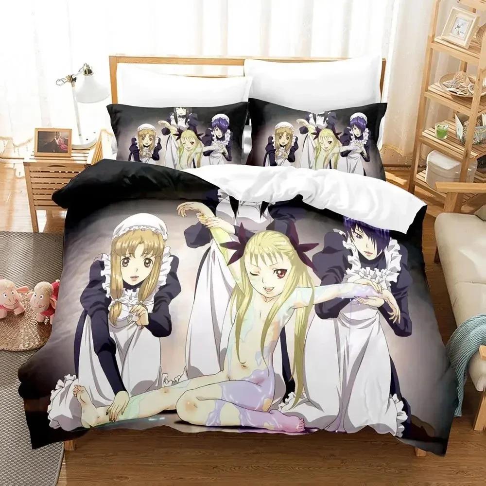 3D Anime Dance In The Vampire Bund Bedding Set Duvet Cover Bed Set Quilt Cover Pillowcase Comforter King Queen Size Boys Adult