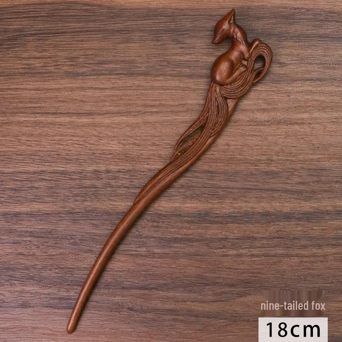 

Sandalwood Handmade Animal Hairpin - Chinese Style, Portable & Curly Hair Design