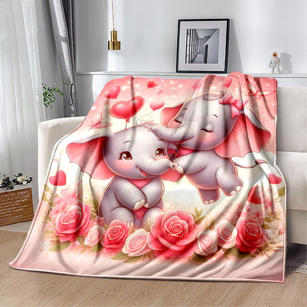 Colorful Elephant Garden Blanket Suitable for Offices, Travel, Living Rooms Also a Good Gift for Friends and Family Suitable for All Seasons.