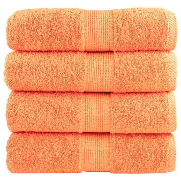 VidaXL Serviettes d'invité de Qualité Supérieure 4 pcs, Draps de Bain, Essuie-mains, Serviette de Visage Salle de Bain, 137375
