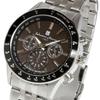 Salvatore Marra Montre Solaire Radiocommandée Homme Edition Limitée Chronographe Noir et Marque Italienne, Argent, SM14117-SSBKSV,