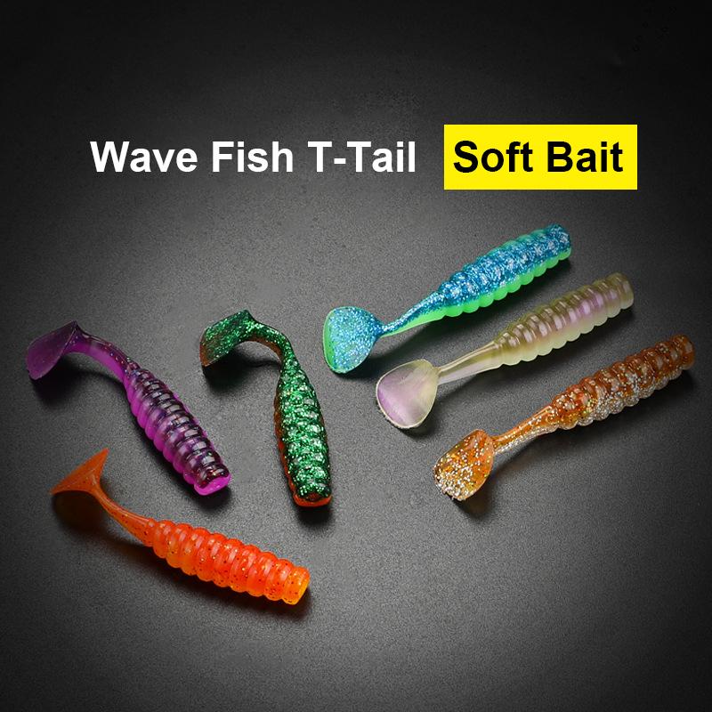 Wave Fish T-Tail Road Runner Soft Bait Spinnerbait Soft Worm Mini Root Fishing Reel Tail
