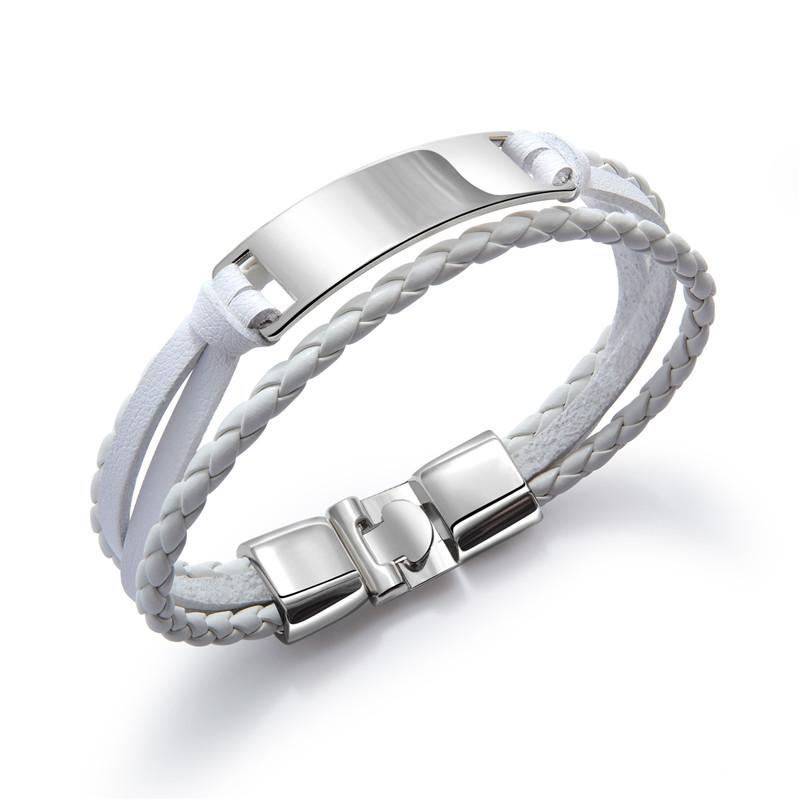 Handgewebtes mehrlagiges Herren-Lederarmband Ethnisches einfaches Namensschildband Retro Studentenaccessoire