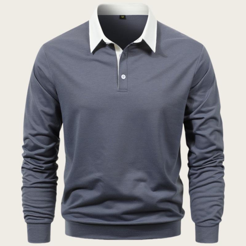 2024 Men's European Size Autumn Trend Long-Sleeve Polo Shirt - Casual Versatile Style