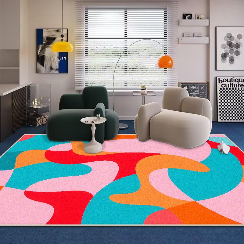 Nordic Abstract CARPET Flannel FOR LIVE ROOM Home Decoration Bedroom Rugs Washable Antiskid Lounge Floor Bedside Mats Non-slip