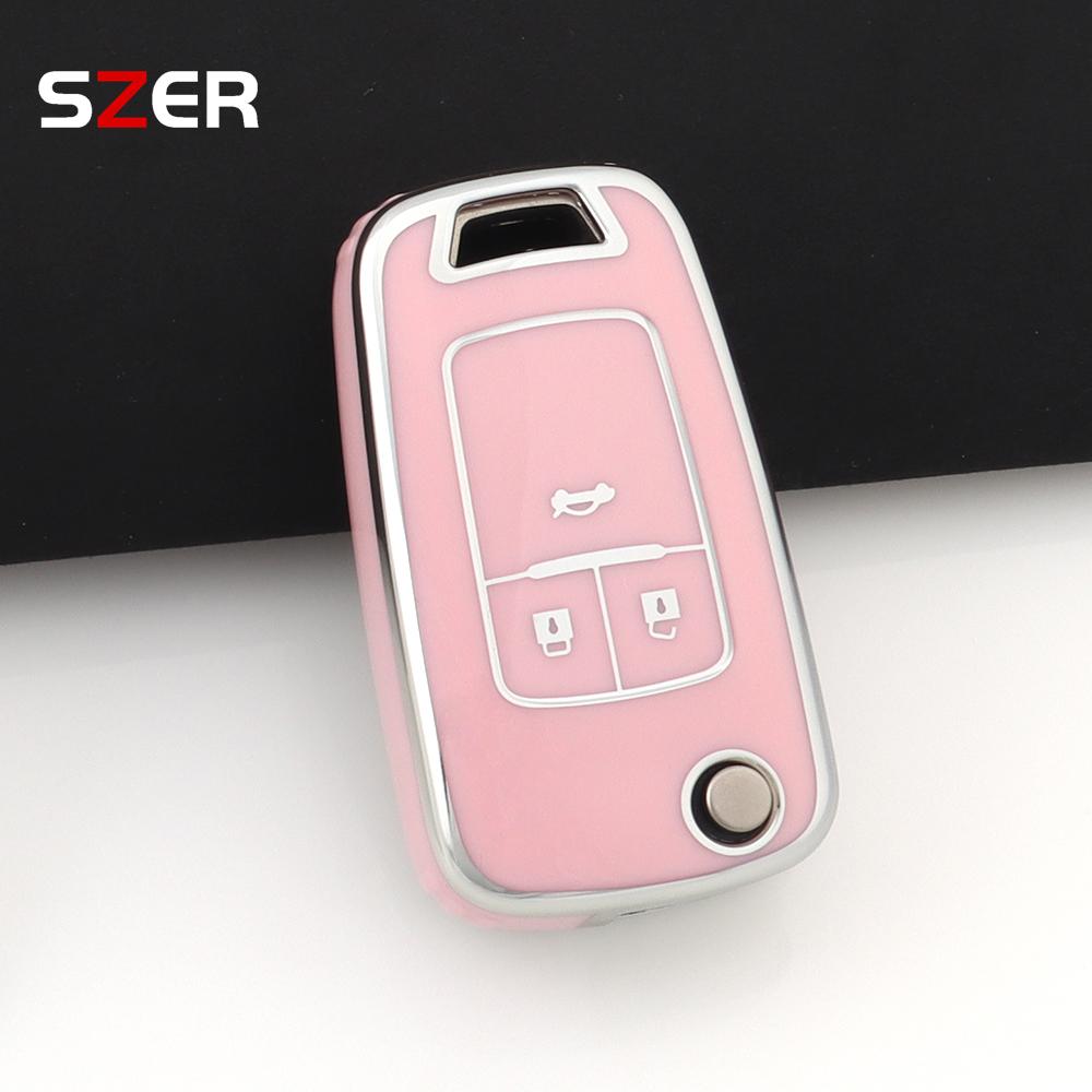 Tpu Style Car Flip Key Case Cover Shell Fob For Chevrolet Cruze Aveo Camaro Epica Lova Sail Spark Opel Astra Corsa 3/4 Buttons