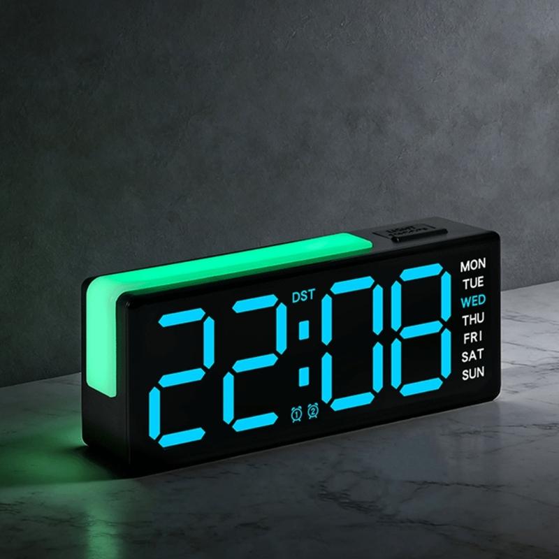 Digital Alarm Clock for Bedroom Desk Clock for Living Room Bedroom with Large Number,Dimmer,Loud Alarm Day of Week