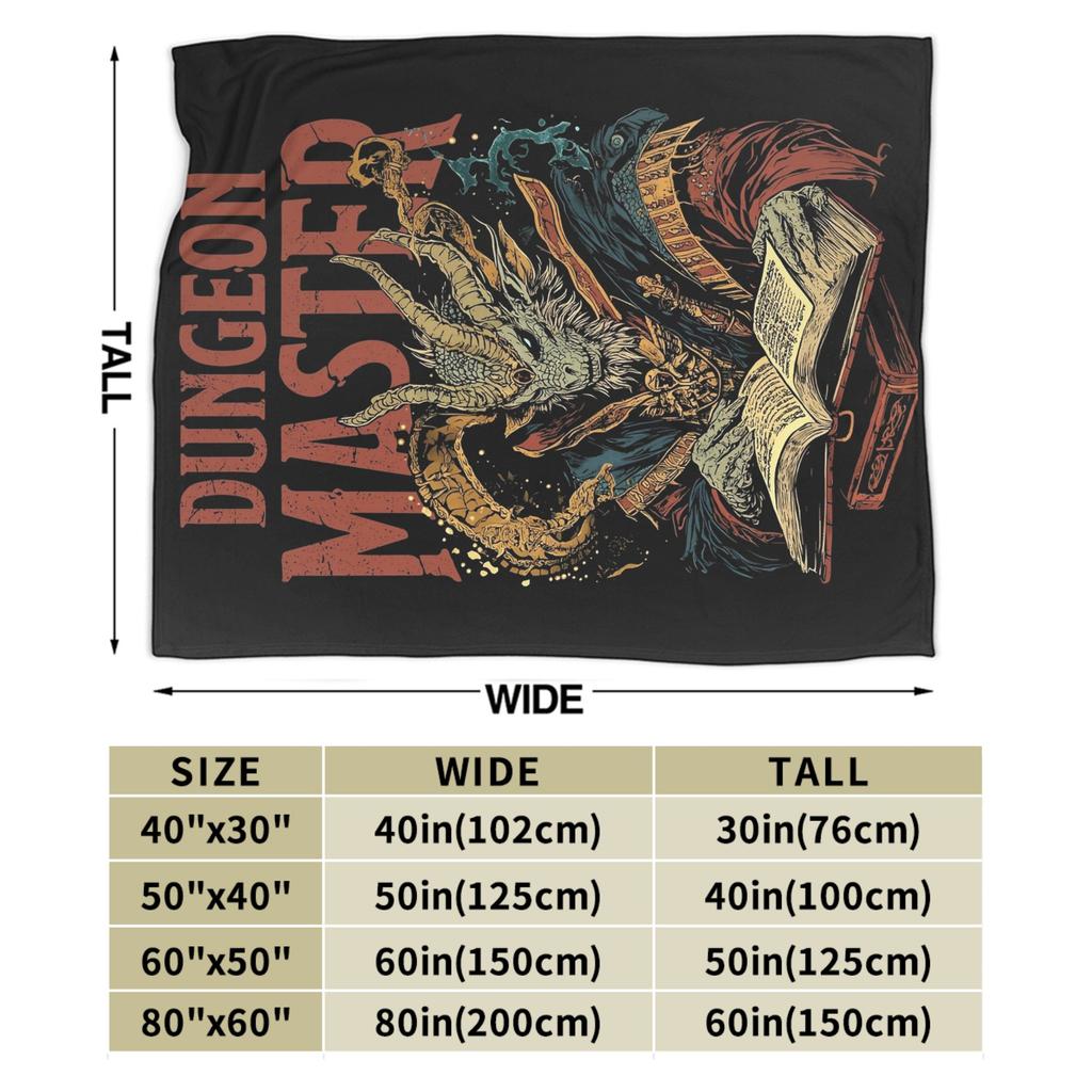 Dungeon Dragon DnD Master Blanket Flannel Textile Decor Multi-function Soft Throw Blankets for Bed Outdoor Plush Thin Quilt
