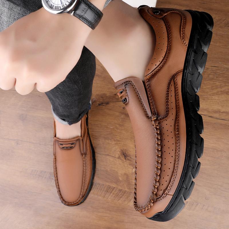 Pantofi casual din piele pentru bărbați, respirabili, confortabili, pentru bărbați, pantofi de afaceri din piele Oxford, pantofi în stil britanic, pantofi pentru bărbați