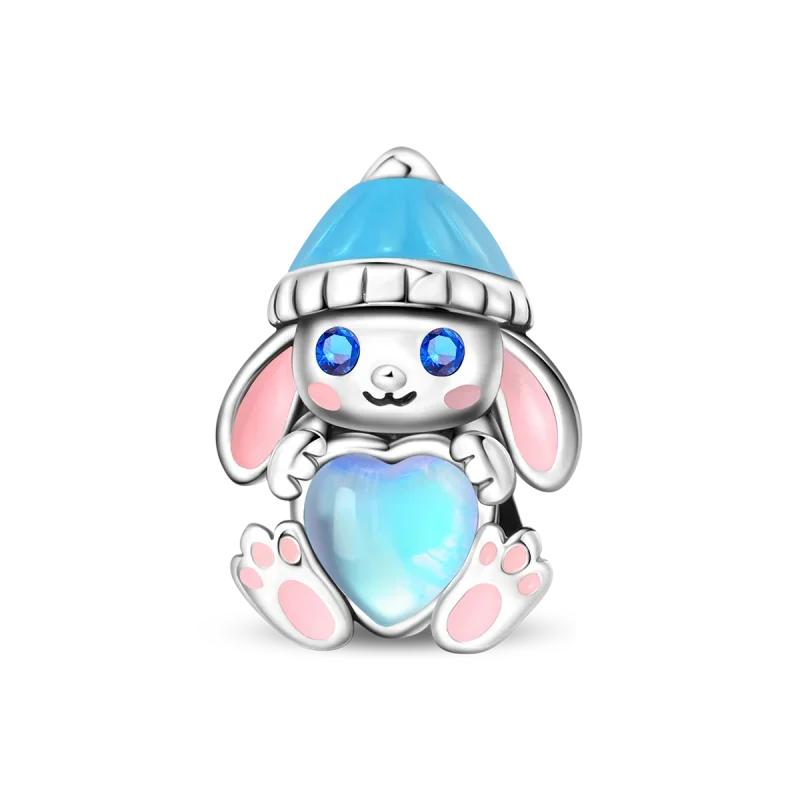 Original Charm 925 Pure Silver Rabbit Snowman Bear Whale Pendant Beads fit Women's Necklace DIY Bracelet Exquisite Jewelry Gif