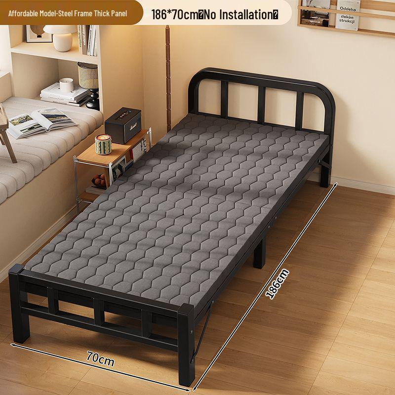 Portable Folding Iron Bed for Outdoor and Dormitory Use