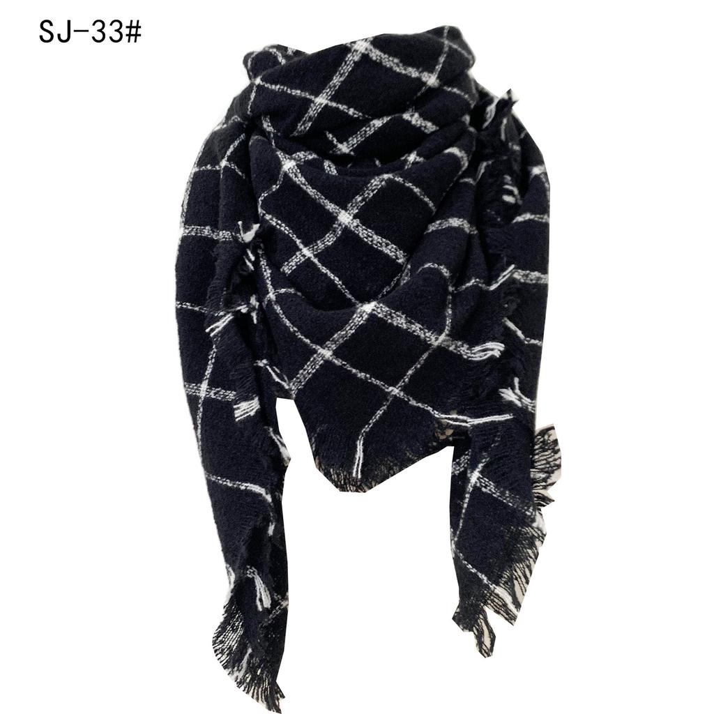 Designe Brand Knitted Spring Winter Women Scarf Plaid Warm Cashmere Scarves Shawls Luxury Neck Bandana Female Pashmina Wrap