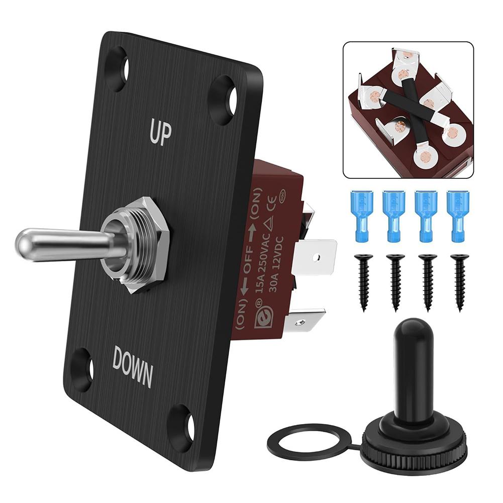 12V DC Heavy Duty Toggle Switch Waterproof Toggle Switch 2 Pin 3Pin ON/Off SPST UP DOWN with Mounting Panel Weatherproof Cap