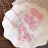 Pink Firefly Flower Stream Beaded Necklace: Sweet and Elegant Collarbone Chain for Women