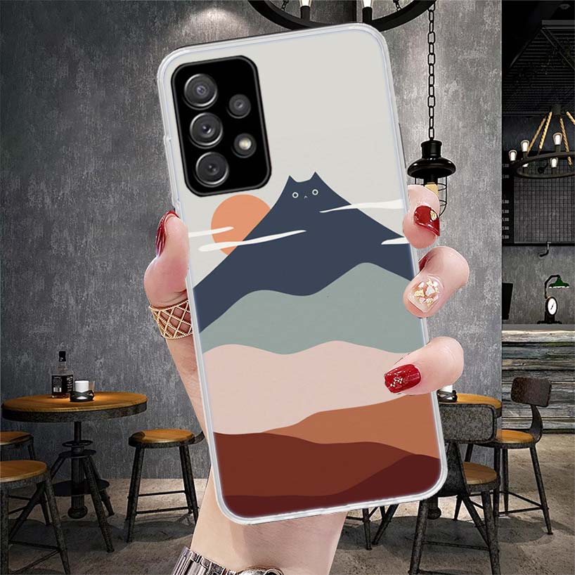 Art Cat Mount Fuji Japan Soft Phone Case For Samsung Galaxy S22 S23 S24 S25 Edge S26 Ultra S20 FE S21 Plus + Fundas Coque Galaxy