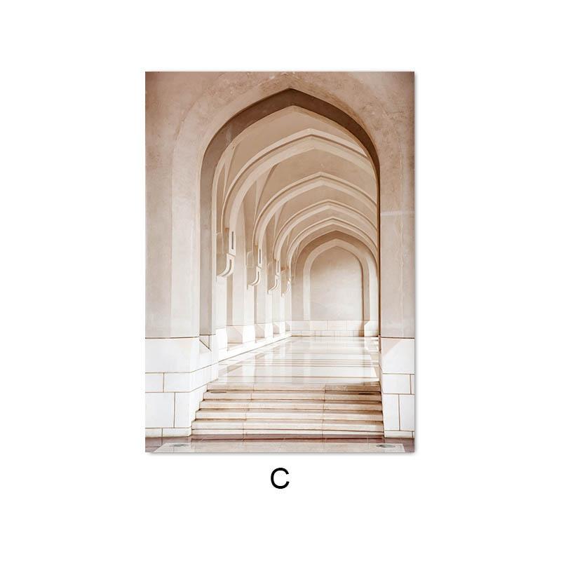 Morocco Canvas Painting Islamic Architecture Wall Print Poster Hassan II Mosque Art Muslim Picture Modern Ramadan Home Decor