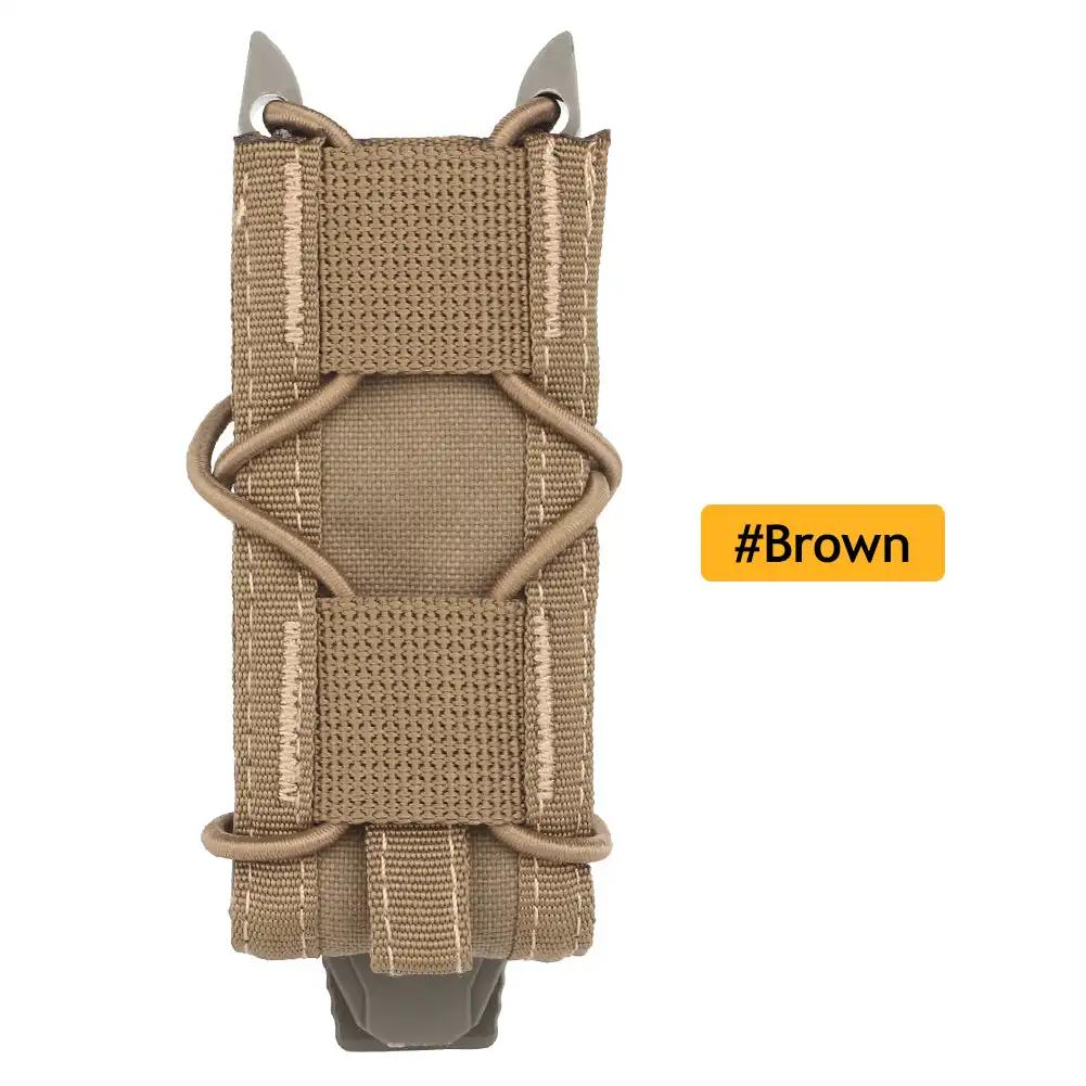 9mm Tactical Magazine Pouch Hunting Single Magazine Bag Outdoor Molle Flashlight Pouch Torch Holder Hunting Knife Holster Bag