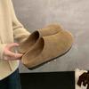 Fashion New Leather Fashion Women's Suede Slip On Mules Clogs Cork Insole Sandals With Arch Support Outdoor Beach Slippers Home Shoes