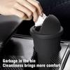 Universal Portable Car Trash Can Cute Mini Automotive Leakproof Vehicle Trash Bin With Swing Lid For Car Office Desktop F4T7