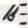 Womens Fashion Pu Belt With Carved Flower Design For Street Style