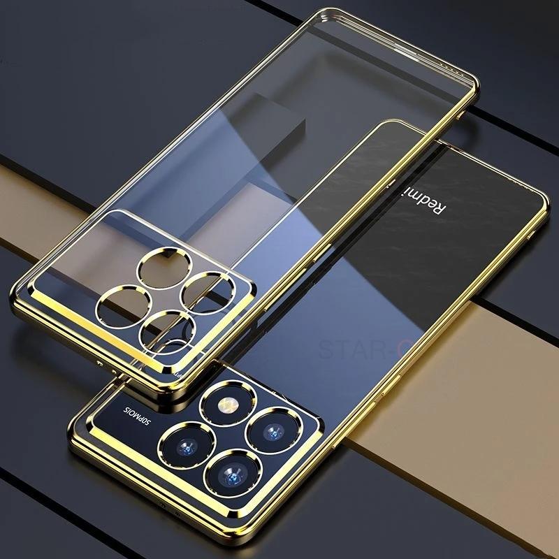 X6pro M6pro Plating Clear Case For Xiaomi Mi Poco M6 X6 Pro 5g 4g F6 Silicone Transparent Bumper Back Cover Poko M X 6