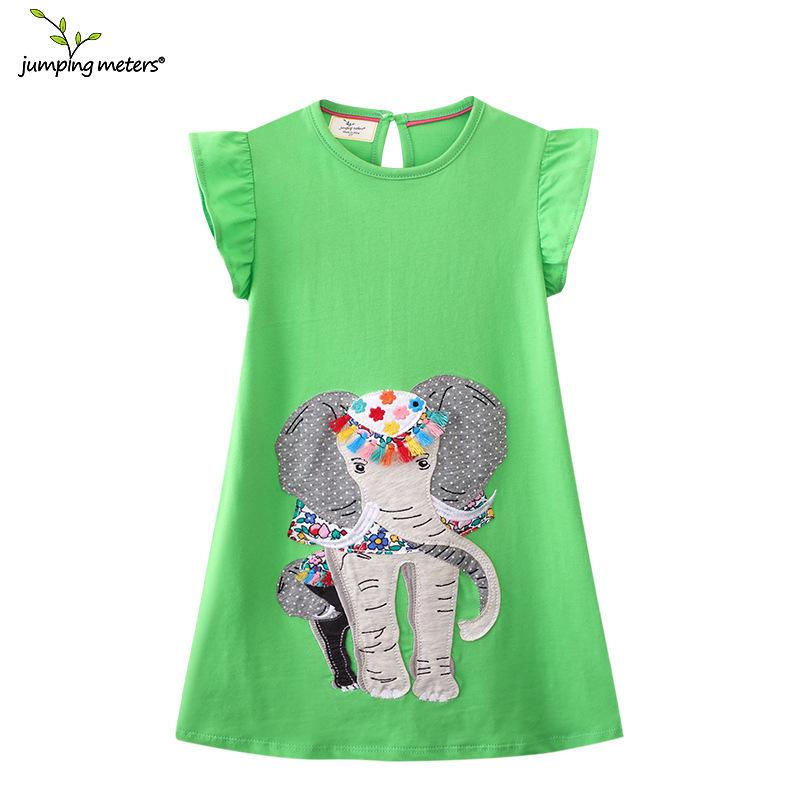 

European Style Short-Sleeved Cotton Girls Summer Dress with Round Neck 8T for height 130-140 cm