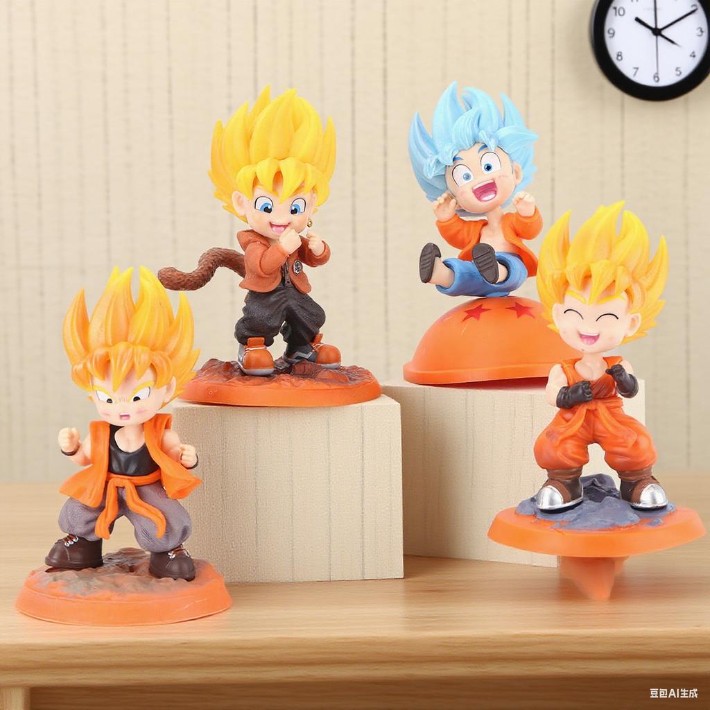 Anime Dragon Ball Characters Goku Super Saiya Figure PVC Q Version Statue Anime Manga Figurine Collection Ornaments Model Toys