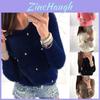Elegant Women's Plush Beaded Sweater For Versatile Spring And Winter Wear